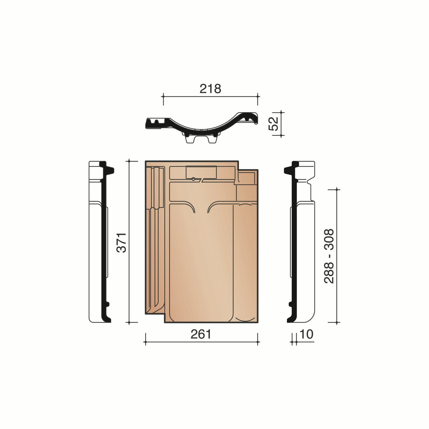 Koramic VHV Klassiek zwart satinet (746)