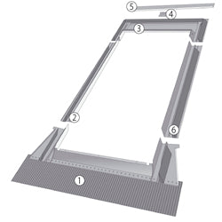 FAKRO gootstuk EHV-A 12 134x118 RAL 7016
