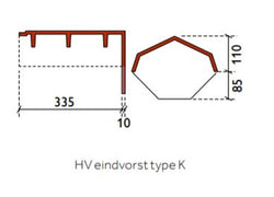 Tuile plat HV begin- en eindvorst type K