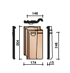Koramic Tuile du Nord 44 driekwart pan