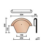 Koramic Tuile du Nord 44 kopplaat begin / eind