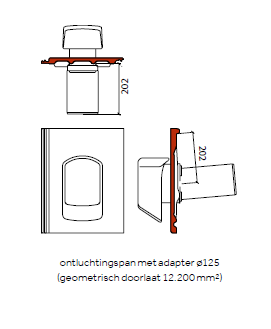 Tegalit ontluchtingspan met adapter