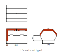 Tegalit hoekige sluitvorst Type H