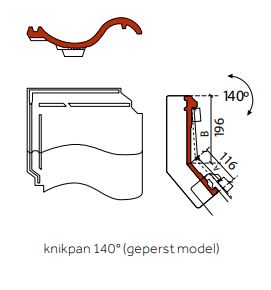 OVH 206 knikpan 140° Natuurrood