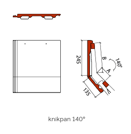 Tegalit knikpan 140 graden